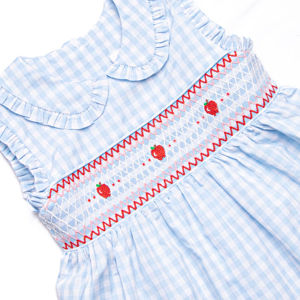 Apple Tart Trio Smocked Dress, Blue