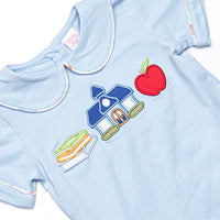 Lessons Learned Applique Diaper Set, Blue