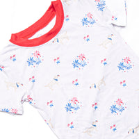 Paws-itively Patriotic Bamboo Pajama Short Set, Red
