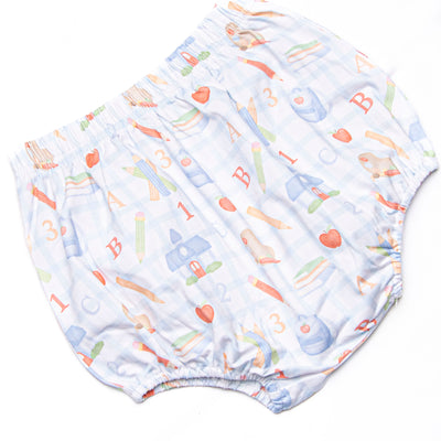 Lessons Learned Applique Diaper Set, Blue