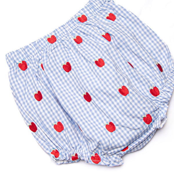 Grade School Gala Embroidered Diaper Set, Blue