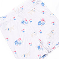 Paws-itively Patriotic Bamboo Pajama Short Set, Red