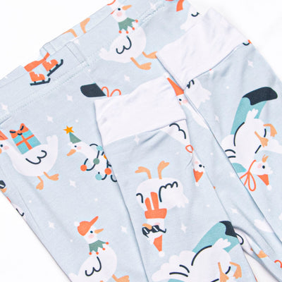 Gifting Geese Bamboo Pajama Set, Mint