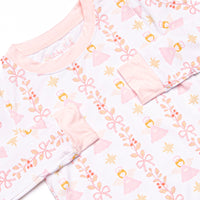 Christmas Angel Bamboo Pajama Set, Pink