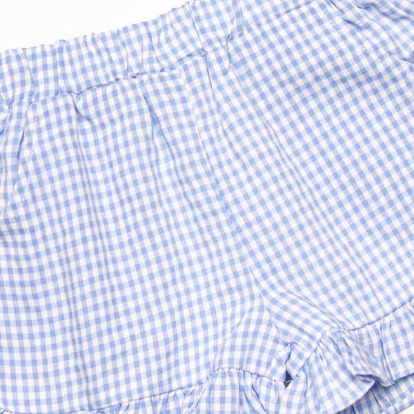Woven Girl Ruffle Pocket Shorts