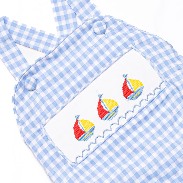 Sailing Into Summer Smocked Sunsuit, Blue