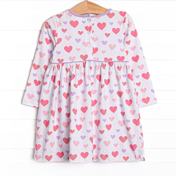 Hearts Galore Pocket Dress, Purple