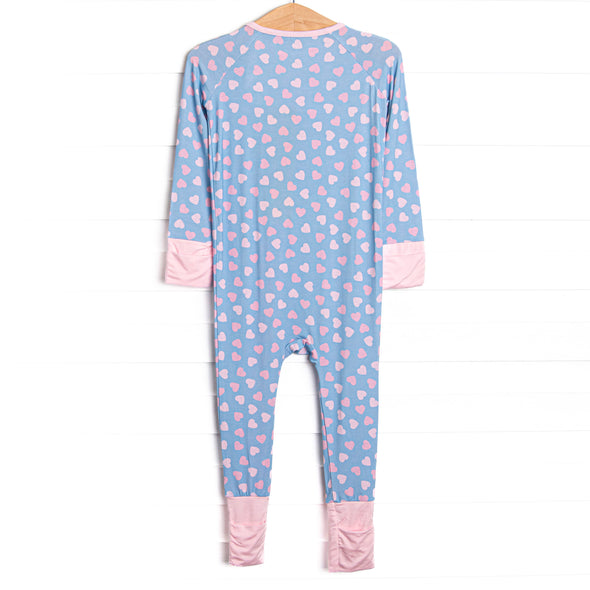 Valentine Blues Bamboo Zippy Pajama, Blue
