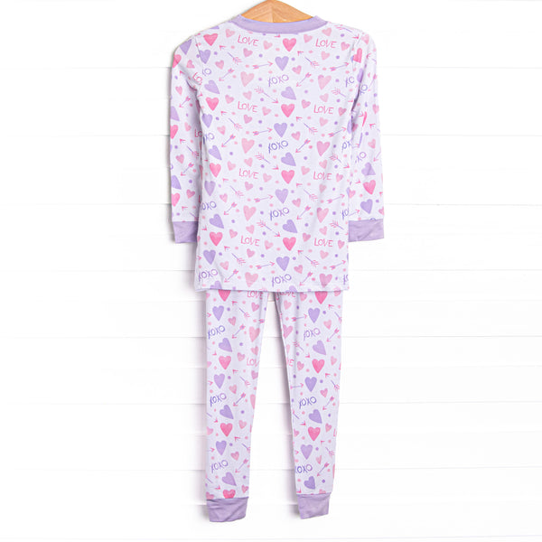 X's and O's Bamboo Pajama Set, Purple