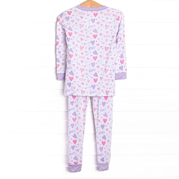 X's and O's Bamboo Pajama Set, Purple