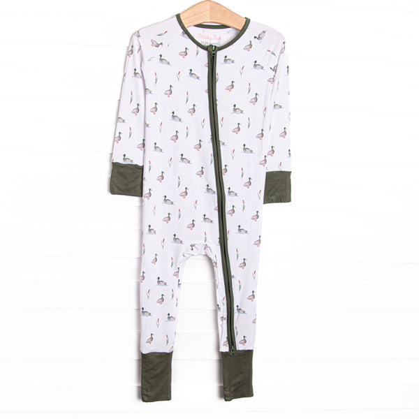 Migrating Mallard Bamboo Zippy Pajama, Green