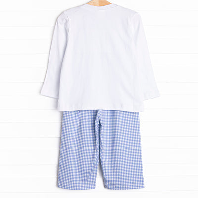 Aviation Adventure Smocked Pant Set, Blue