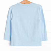Tractor Tag Along Applique Top, Blue