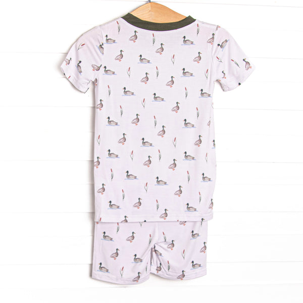 Migrating Mallard Bamboo Pajama Short Set, Green