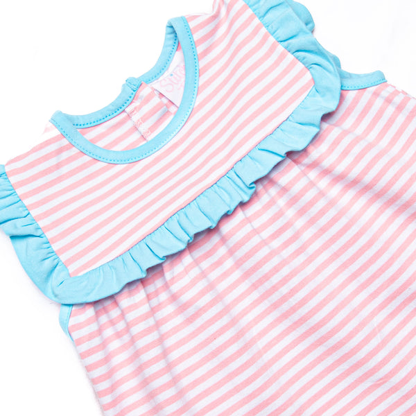 Bonnie Bubble, Aqua and Light Pink Stripe