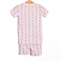 Bedtime Bouquets Bamboo Pajama Short Set, Pink