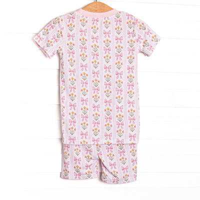 Bedtime Bouquets Bamboo Pajama Short Set, Pink