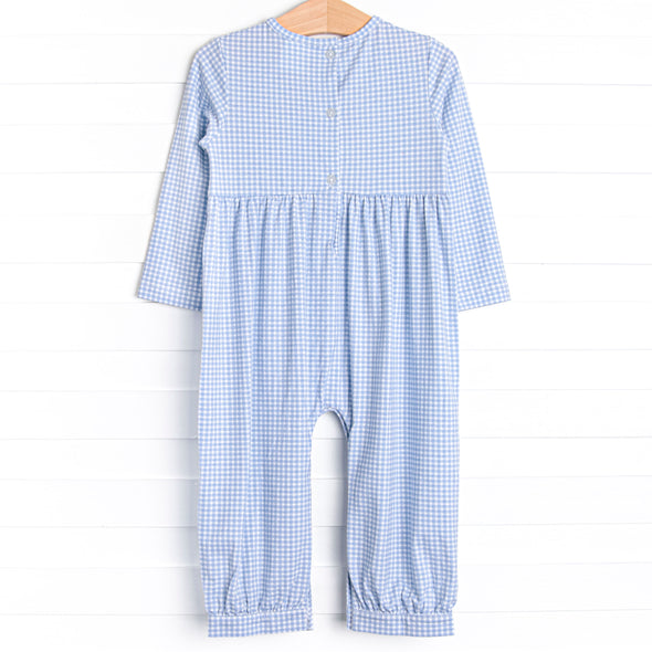 Aviation Adventure Smocked Romper, Blue