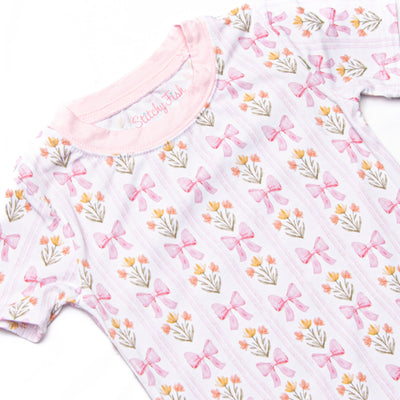 Bedtime Bouquets Bamboo Pajama Short Set, Pink