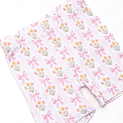 Bedtime Bouquets Bamboo Pajama Short Set, Pink