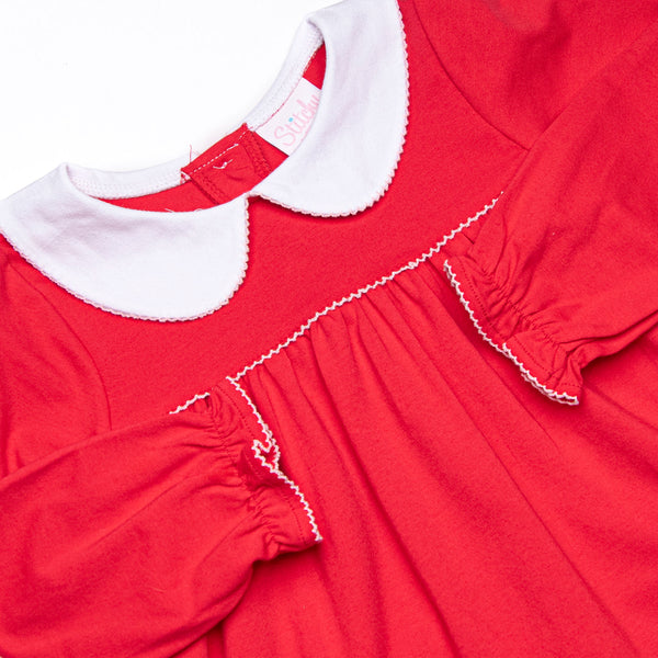 Heartfelt Note Applique Dress, Red