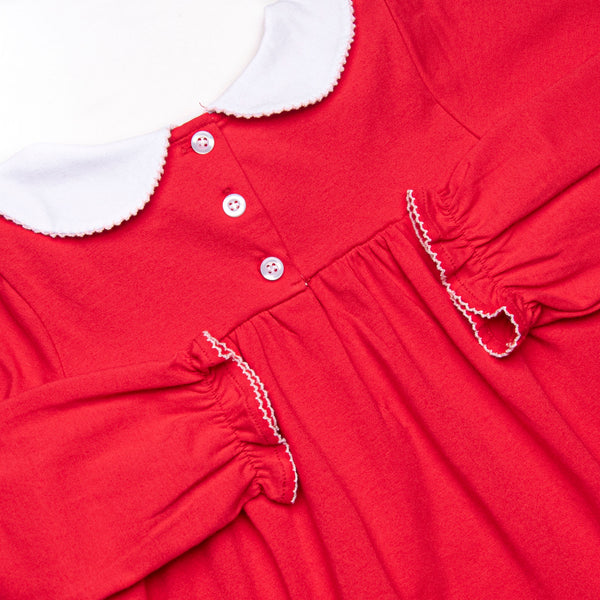Heartfelt Note Applique Dress, Red