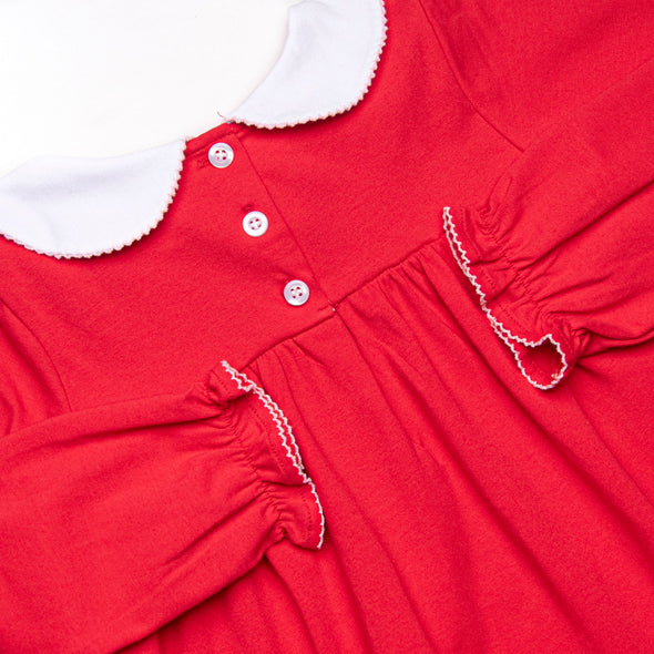 Heartfelt Note Applique Dress, Red