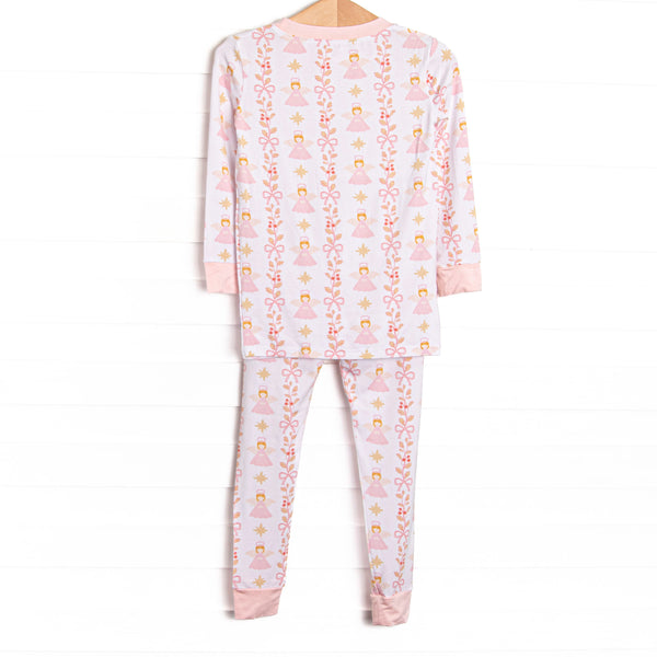 Christmas Angel Bamboo Pajama Set, Pink