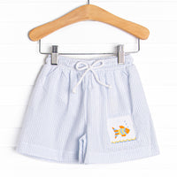 School of Fish Smocked Swim Trunks, Blue
