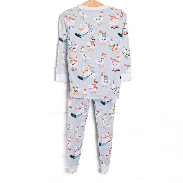 Gifting Geese Bamboo Pajama Set, Mint