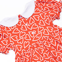 Hand-Drawn Hearts Dress, Red