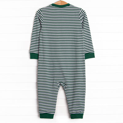 Hillside Hunt Applique Romper, Hunter Green