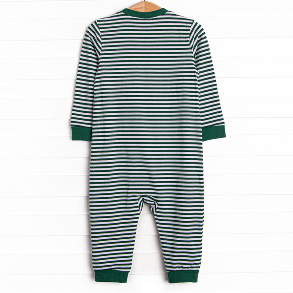 Hillside Hunt Applique Romper, Hunter Green