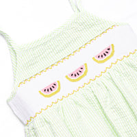 Seersucker Slices Smocked Bubble, Green