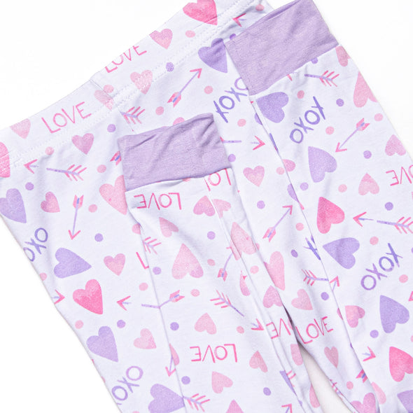 X's and O's Bamboo Pajama Set, Purple