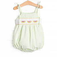 Seersucker Slices Smocked Bubble, Green