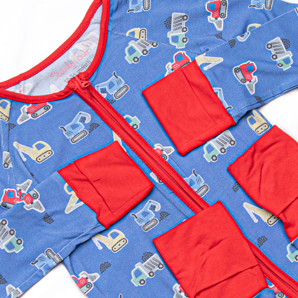 Blue Collar Builder Bamboo Zippy Pajama, Blue
