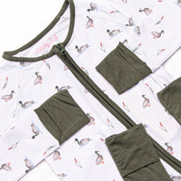 Migrating Mallard Bamboo Zippy Pajama, Green