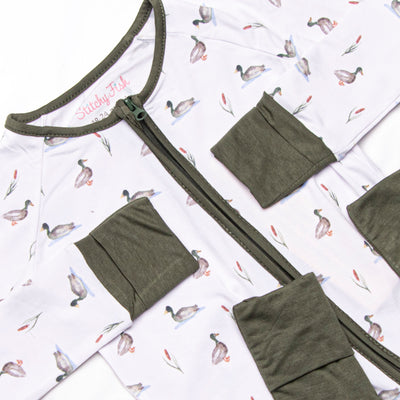 Migrating Mallard Bamboo Zippy Pajama, Green
