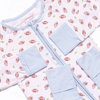 Touchdown Time Bamboo Zippy Pajama, Blue