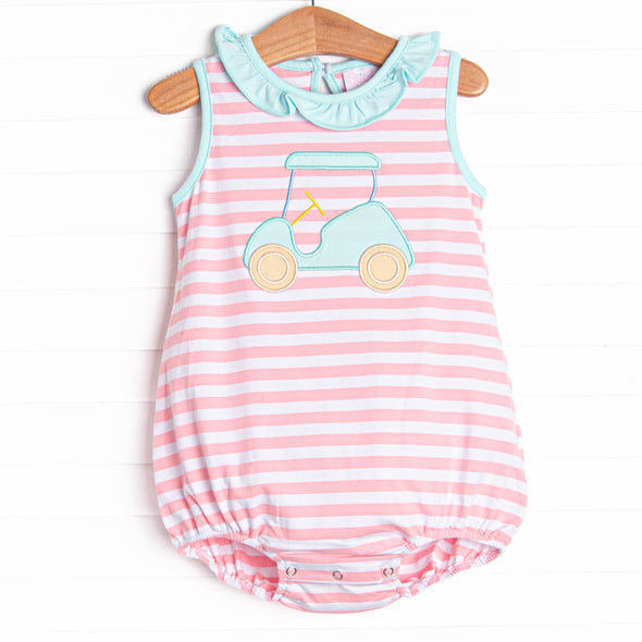 Hooray Fore Summer Applique Bubble, Pink Stripe