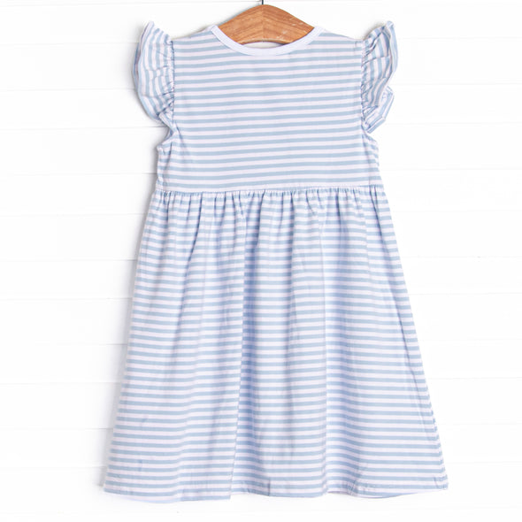 Everly Dress, Blue Stripe