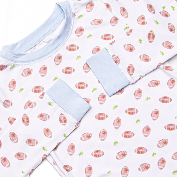 Touchdown Time Bamboo Pajama Set, Blue
