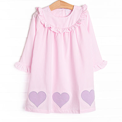 Love Sick Lavender Applique Dress, Pink