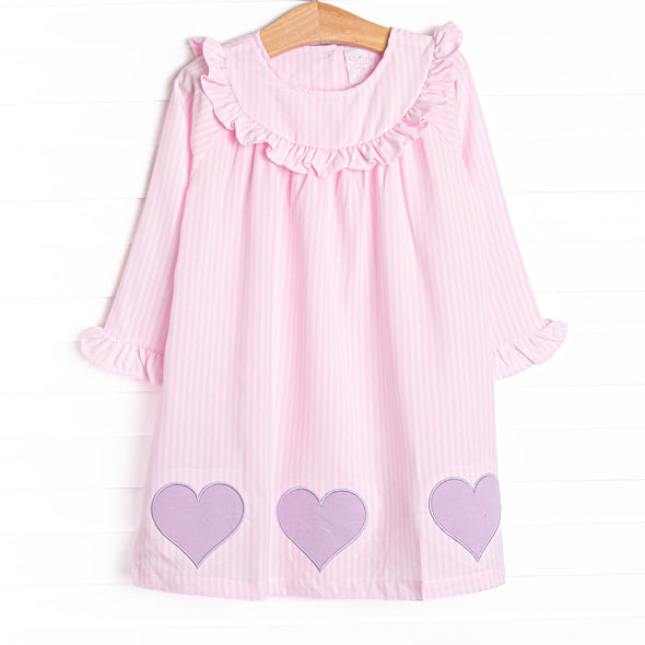 Love Sick Lavender Applique Dress, Pink