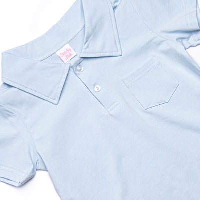 Touchdown Time Polo Short Set, Blue