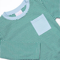 Evan Pant Set, Forest Green Stripe