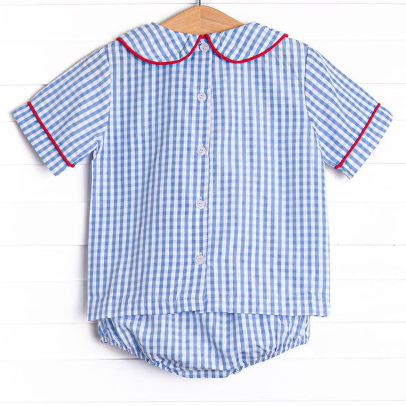 Forget Me Not Embroidered Diaper Set, Blue