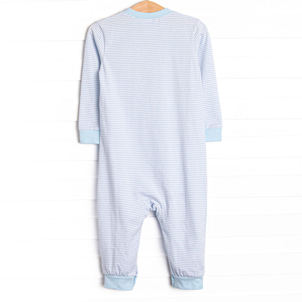 True Love T-Rex Applique Romper, Blue