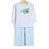 True Love T-Rex Applique Pant Set, Blue